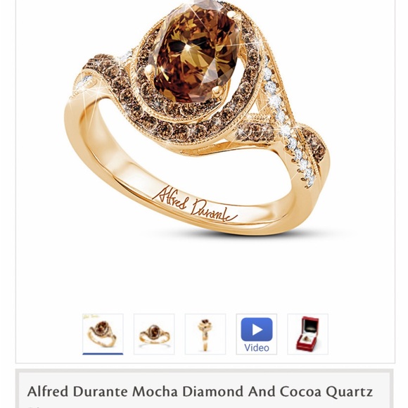 Alfred Durante Mocha Diamond and Cocoa Quartz Ring 5.5 - Picture 7 of 16